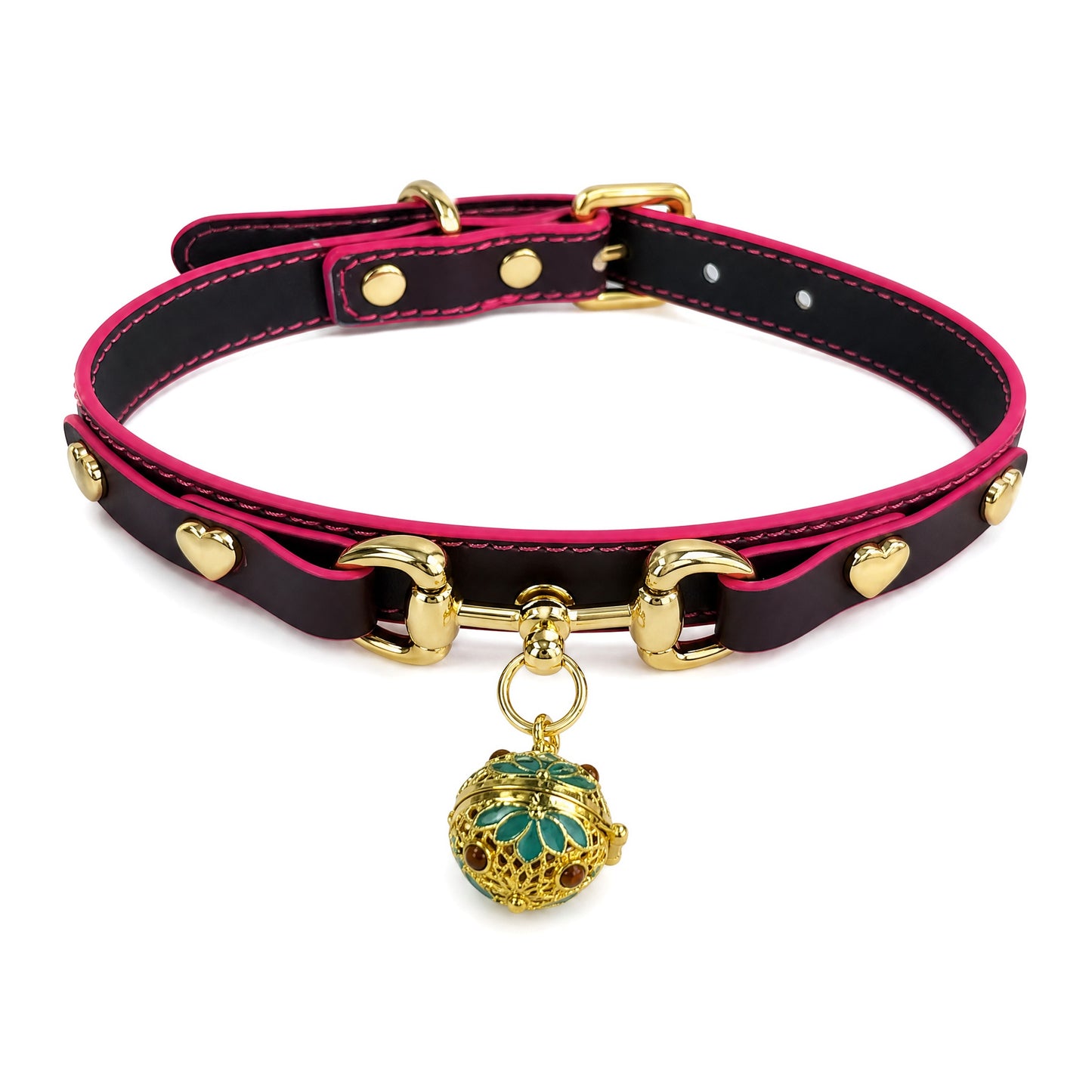 Collar Termocromático Negro a Rojo con Colgante de Campana