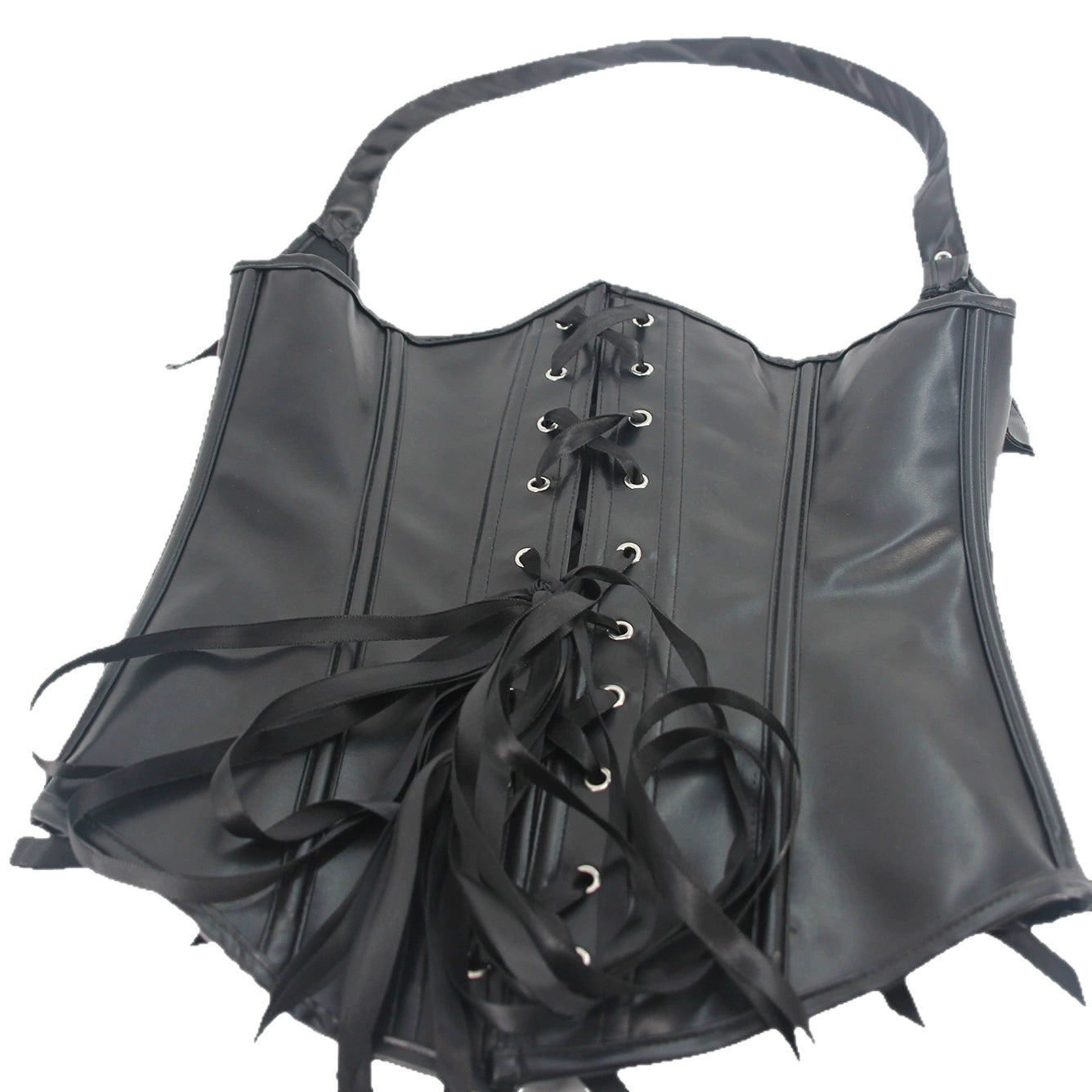 Detalle posterior del corset con sistema de cordones para un ajuste perfecto.